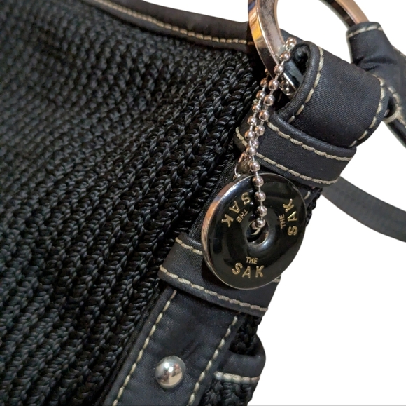 The Sak Black Knit Shoulder Bag Y2K 90s - Picture 5 of 9
